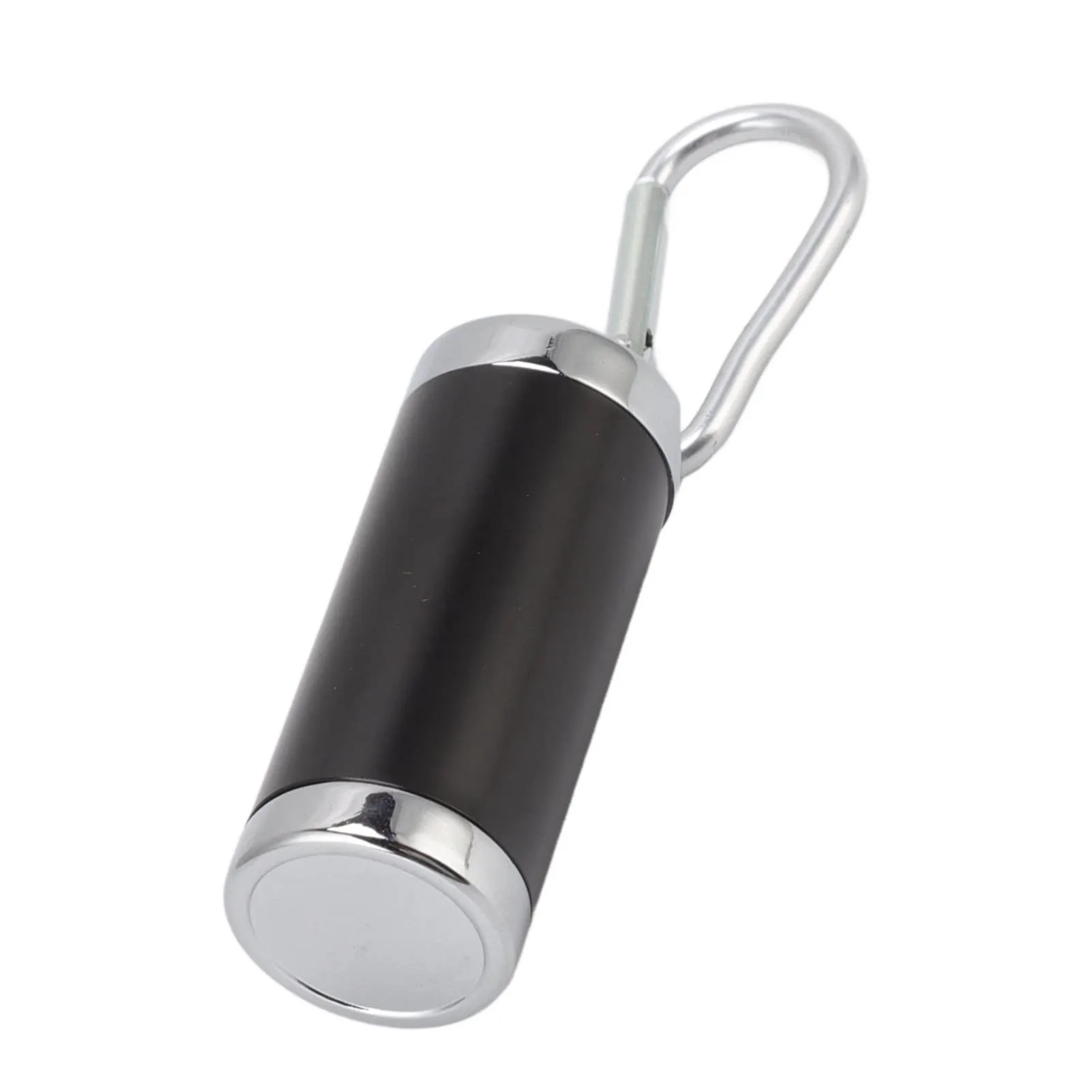 Mini Ashtray, Fireproof Rust Resistance Buckle Design Stainless Steel Portable Ashtray Keychain for Office (Black)