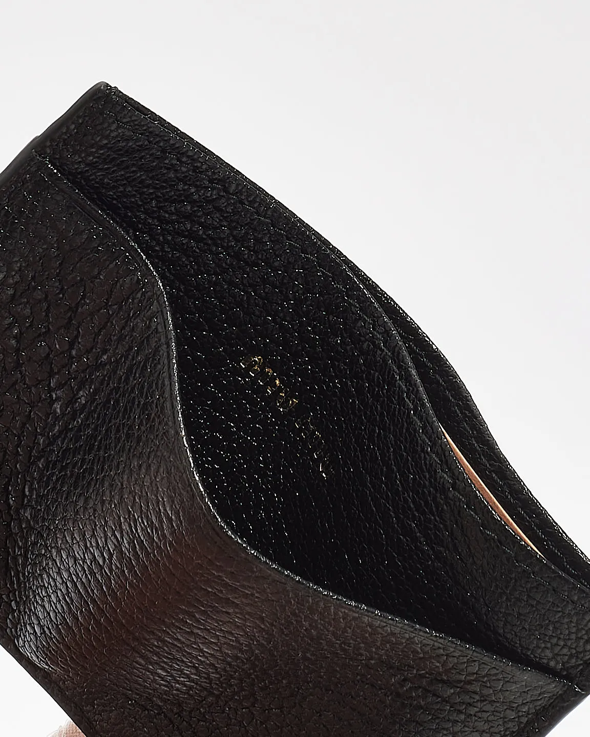 Miu Miu Black Leather Cat Patch Card Holder