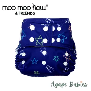 Moo Moo Kow Bamboo Cloth Diaper One Size Snap - Color Star