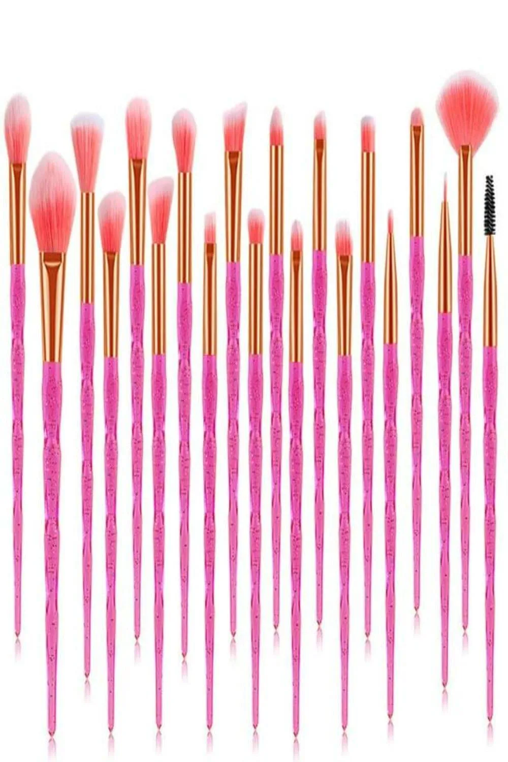 Multicolor Diamond Makeup Blending Brushes Set - 20 Pcs