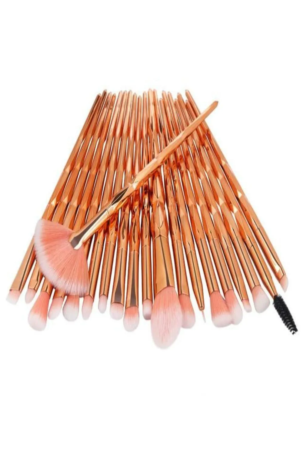 Multicolor Diamond Makeup Blending Brushes Set - 20 Pcs