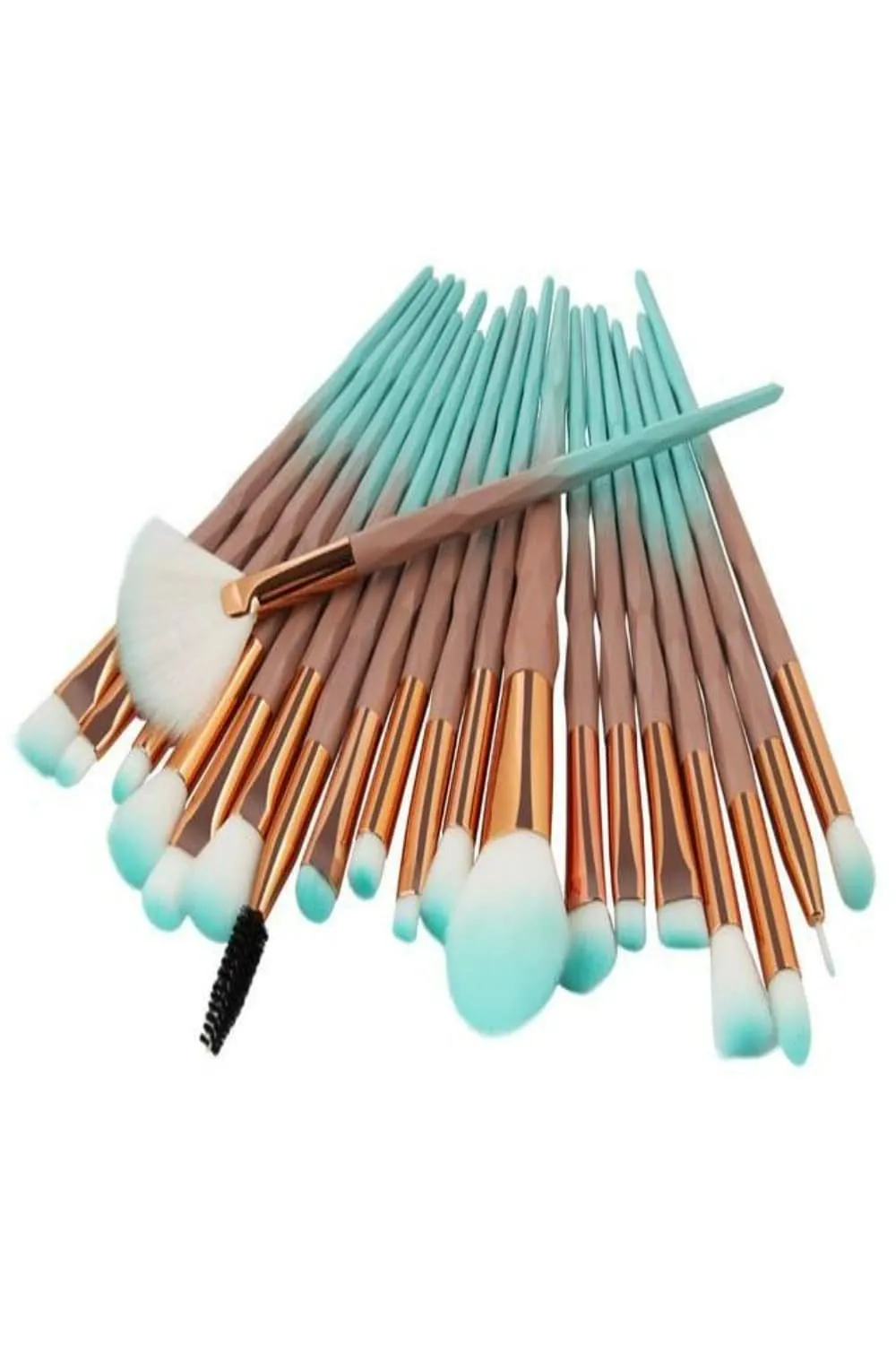 Multicolor Diamond Makeup Blending Brushes Set - 20 Pcs