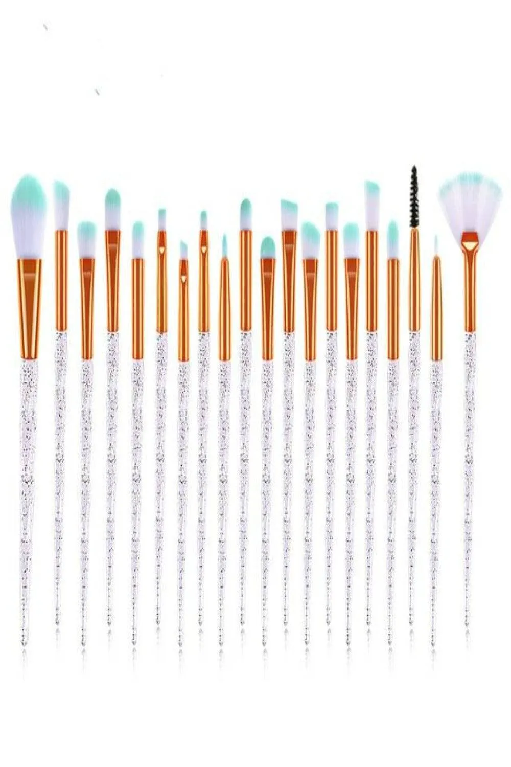 Multicolor Diamond Makeup Blending Brushes Set - 20 Pcs