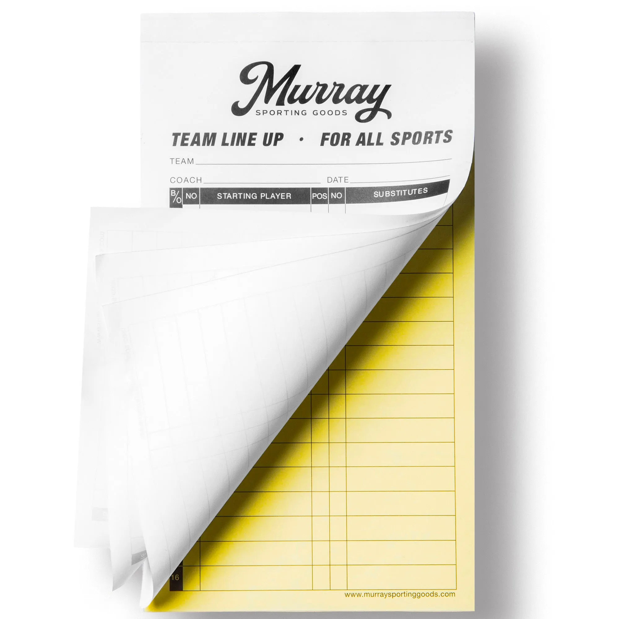Murray Sporting Goods Baseball Lineup Card Individual Sheets - 50 Games