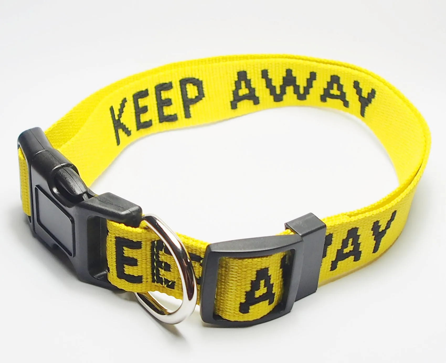 My Anxious Dog Yellow Space Awareness Dog Collar "KEEP AWAY"