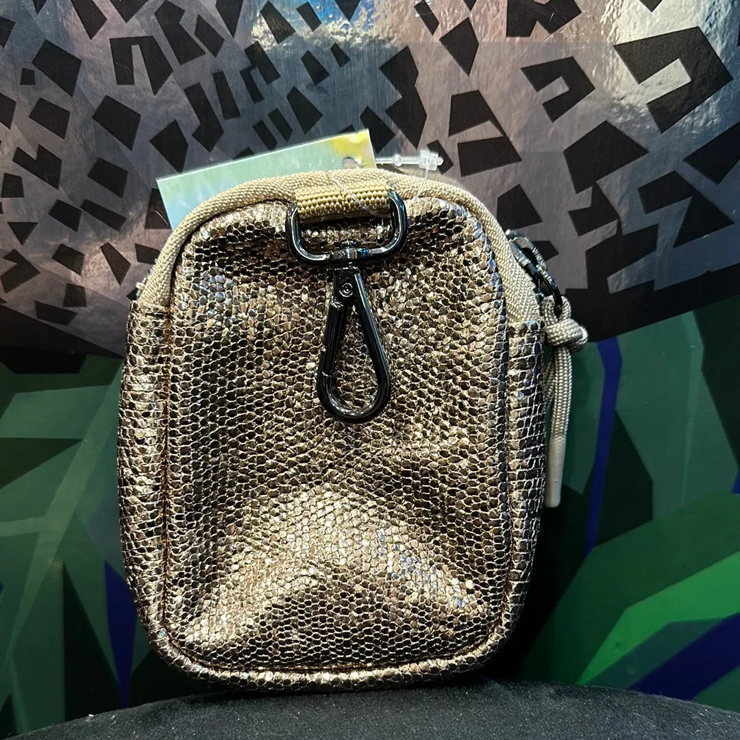 MZ Wallace Teeny Tiny Bronze Glitter Top Zip Pouch