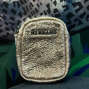 MZ Wallace Teeny Tiny Bronze Glitter Top Zip Pouch