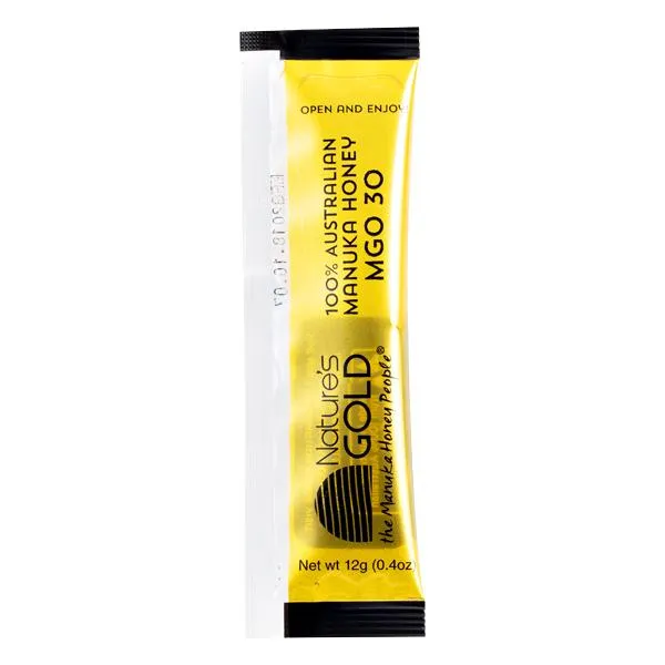 NATURES GOLD MGO 30 Honey pouches in Canister (10 pack)