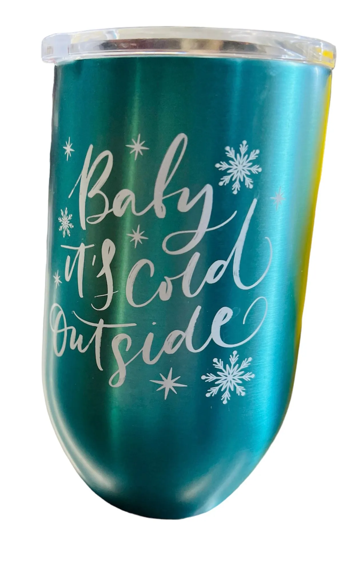 New Double wall insulated Tumbler with clear lid, Teal! 16.5 Oz