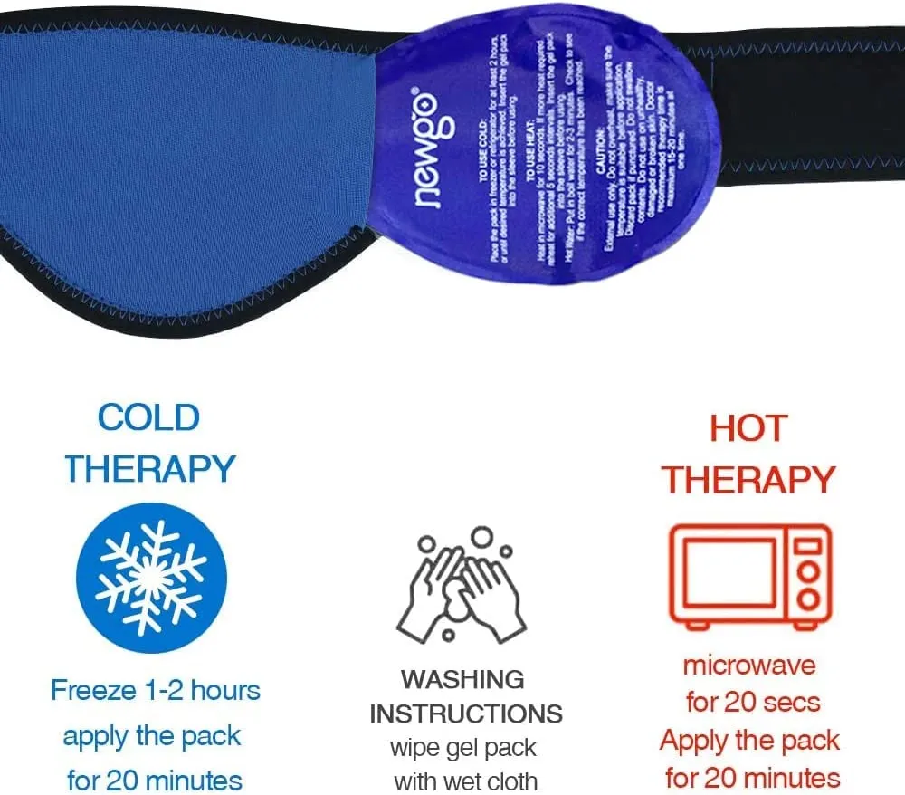 New NEWGO Jaw Ice Pack for Face & Oral Surgery, 4 Gel Packs Wisdom Teeth Ice Pack for TMJ Pain Relief, Chin & Jaw Surgery, Dental Implants, Cosmetic Injections - 29.5" x 4.13"