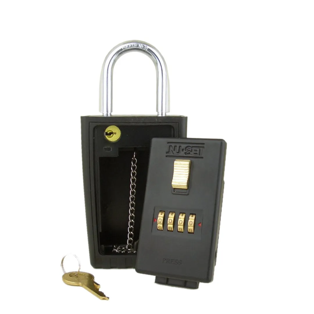 NUSET 4-Number Combination Lockbox, Keyed Shackle