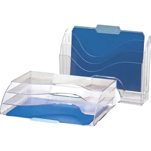 OIC Clear Wave 2-way Desktop Organizer