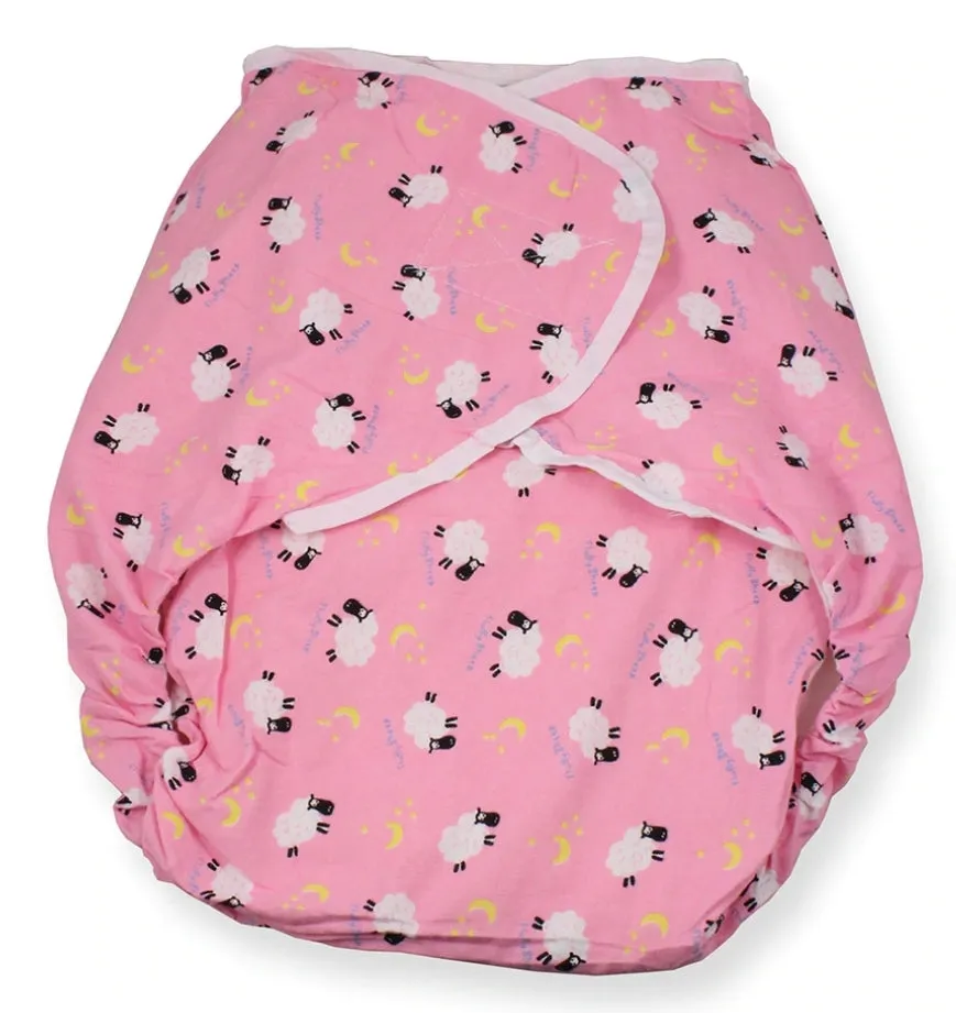 Omutsu Bulky Nighttime Cloth Diaper - Pink Sheep