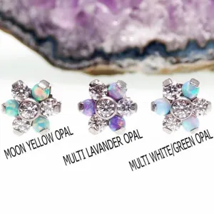 Opal & CZ Flower Top 16g