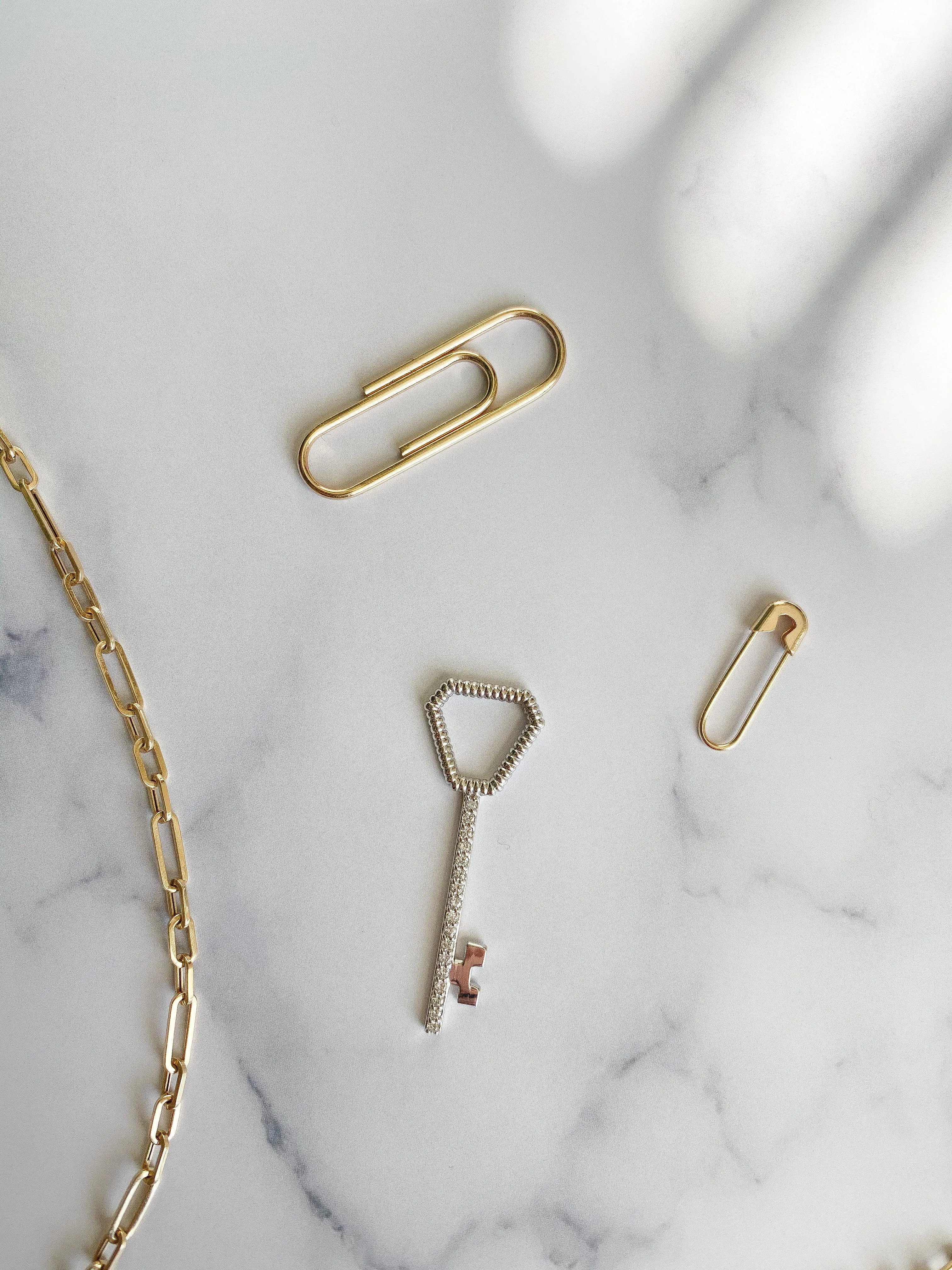 Open Diamond Key Charm