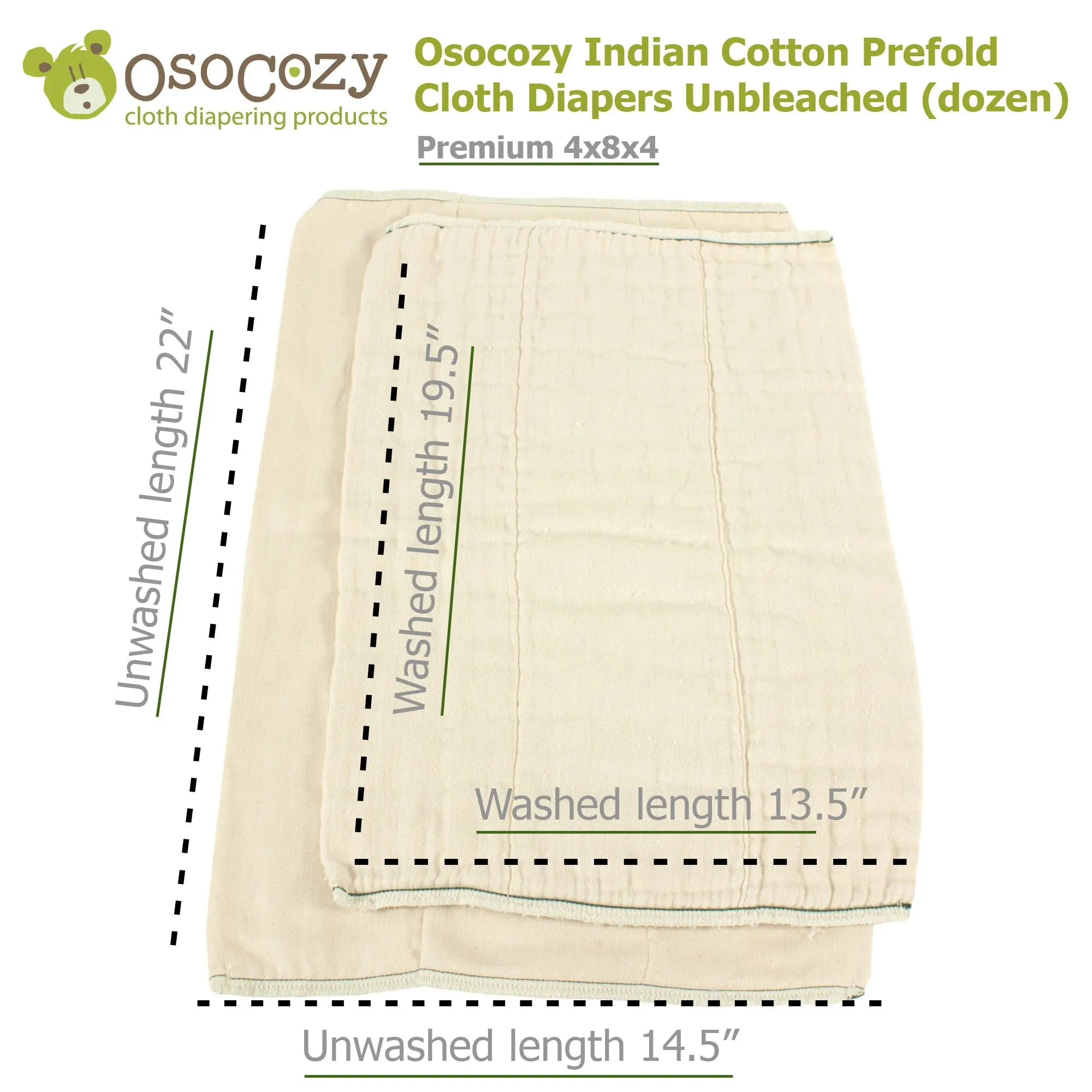 OsoCozy Prefold (Unbleached)