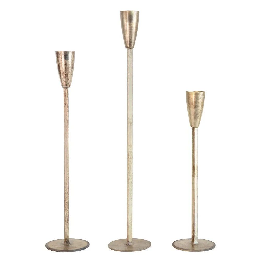 Oversized Tall Antique Gold Taper Holder