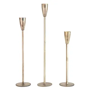 Oversized Tall Antique Gold Taper Holder