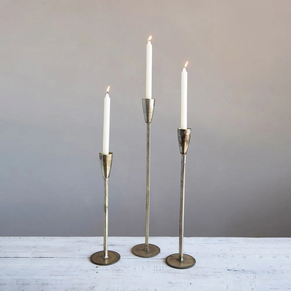 Oversized Tall Antique Gold Taper Holder