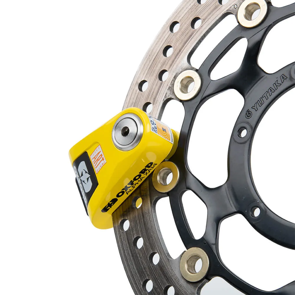 Oxford Alpha XA14 Alarm Disc Lock Yellow / Black