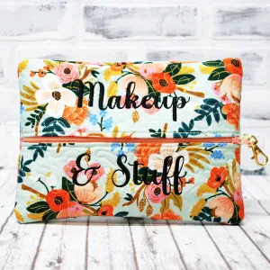 Paper Co Floral Personalized Quilted Pouch