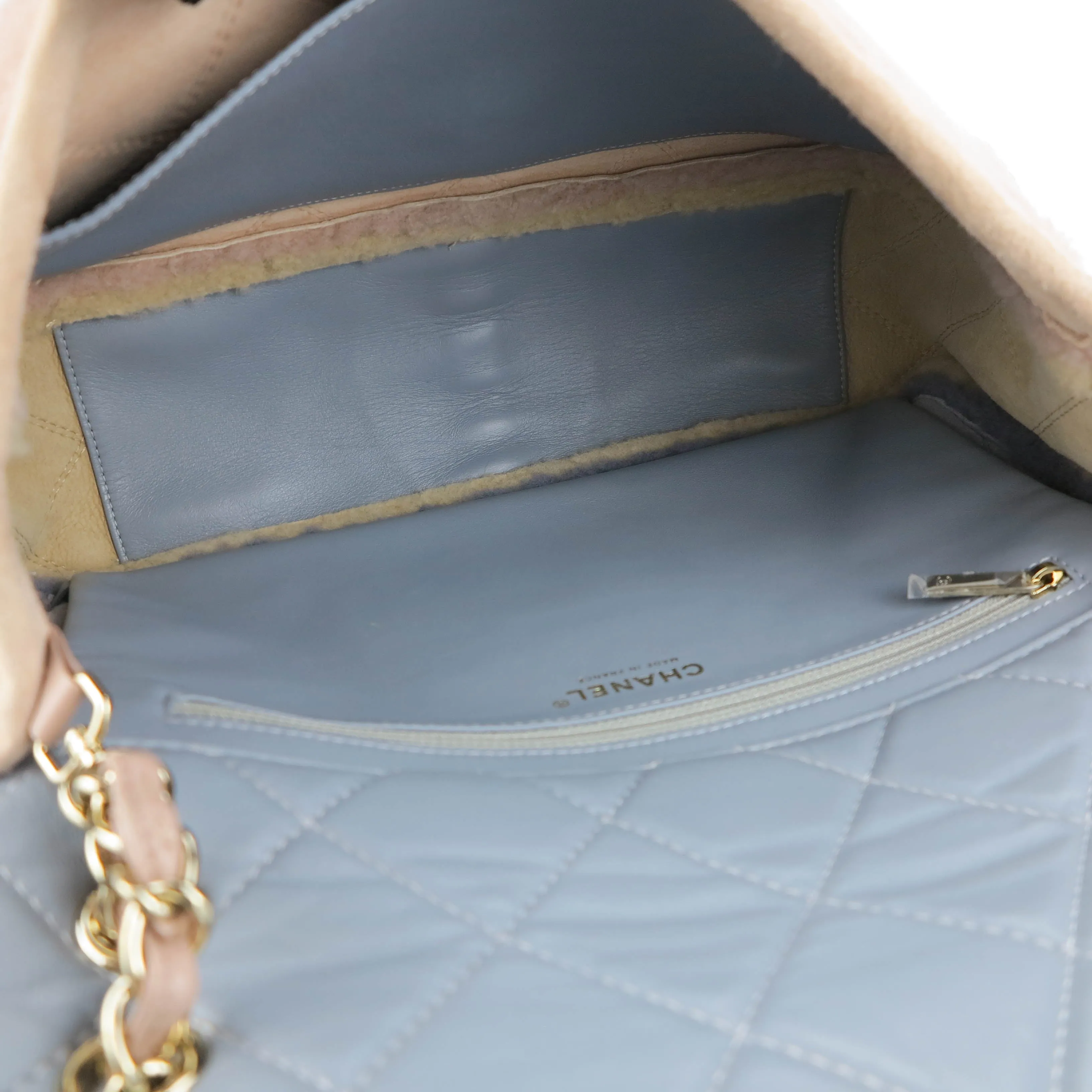 Pastel Shearling Jumbo Single Flap Bag