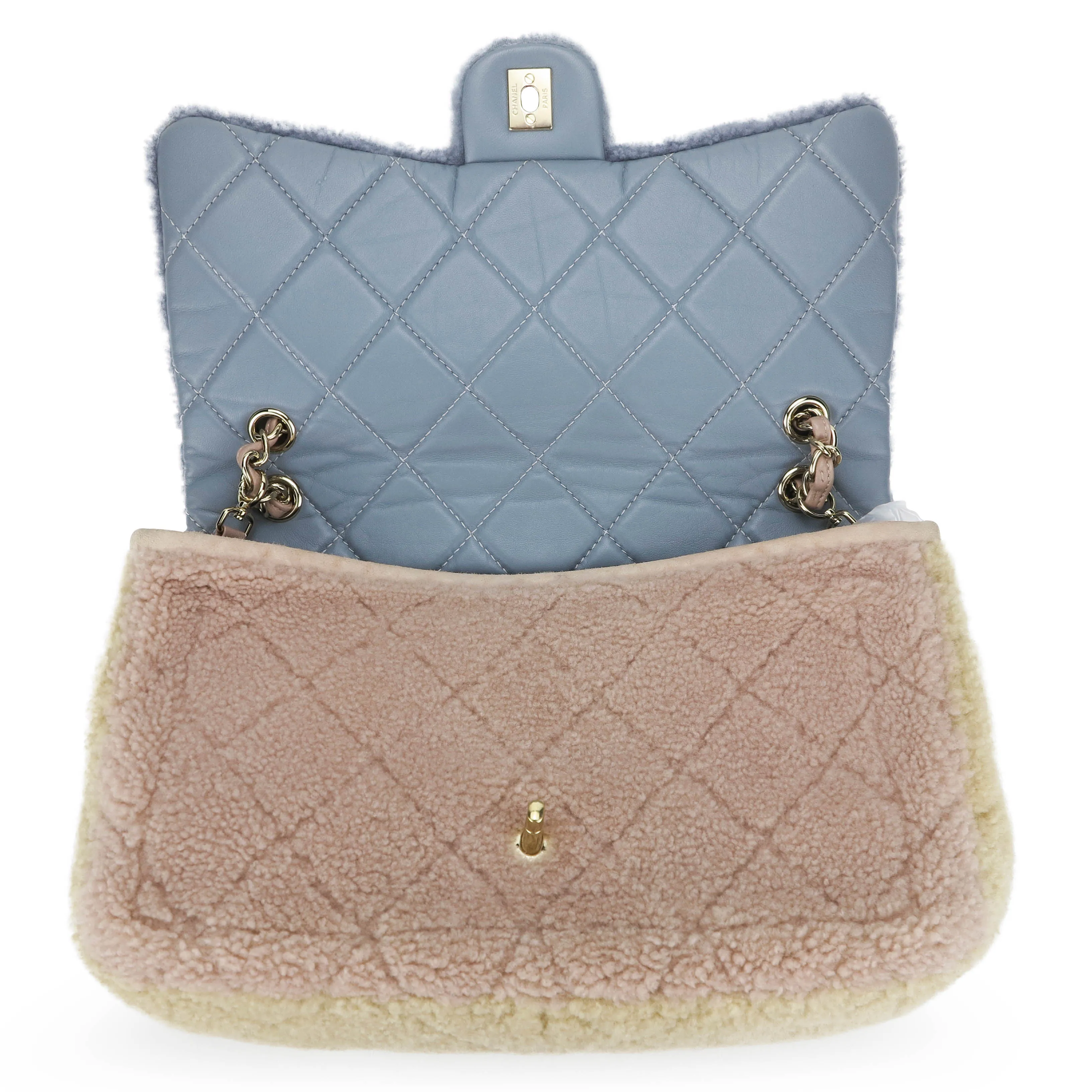 Pastel Shearling Jumbo Single Flap Bag
