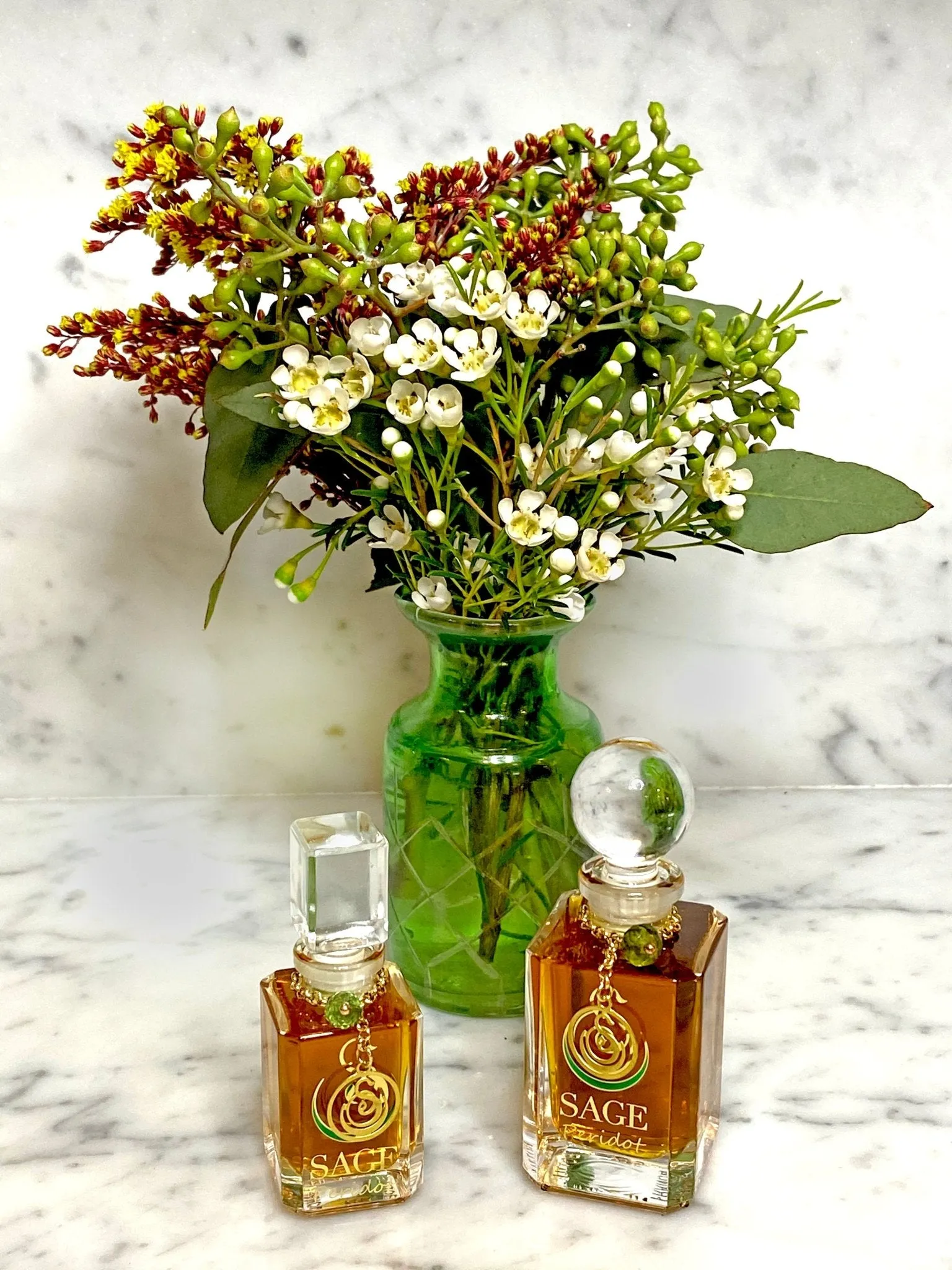 Peridot Vanity Bottle by Sage, Pure Perfume Oil Concentrate