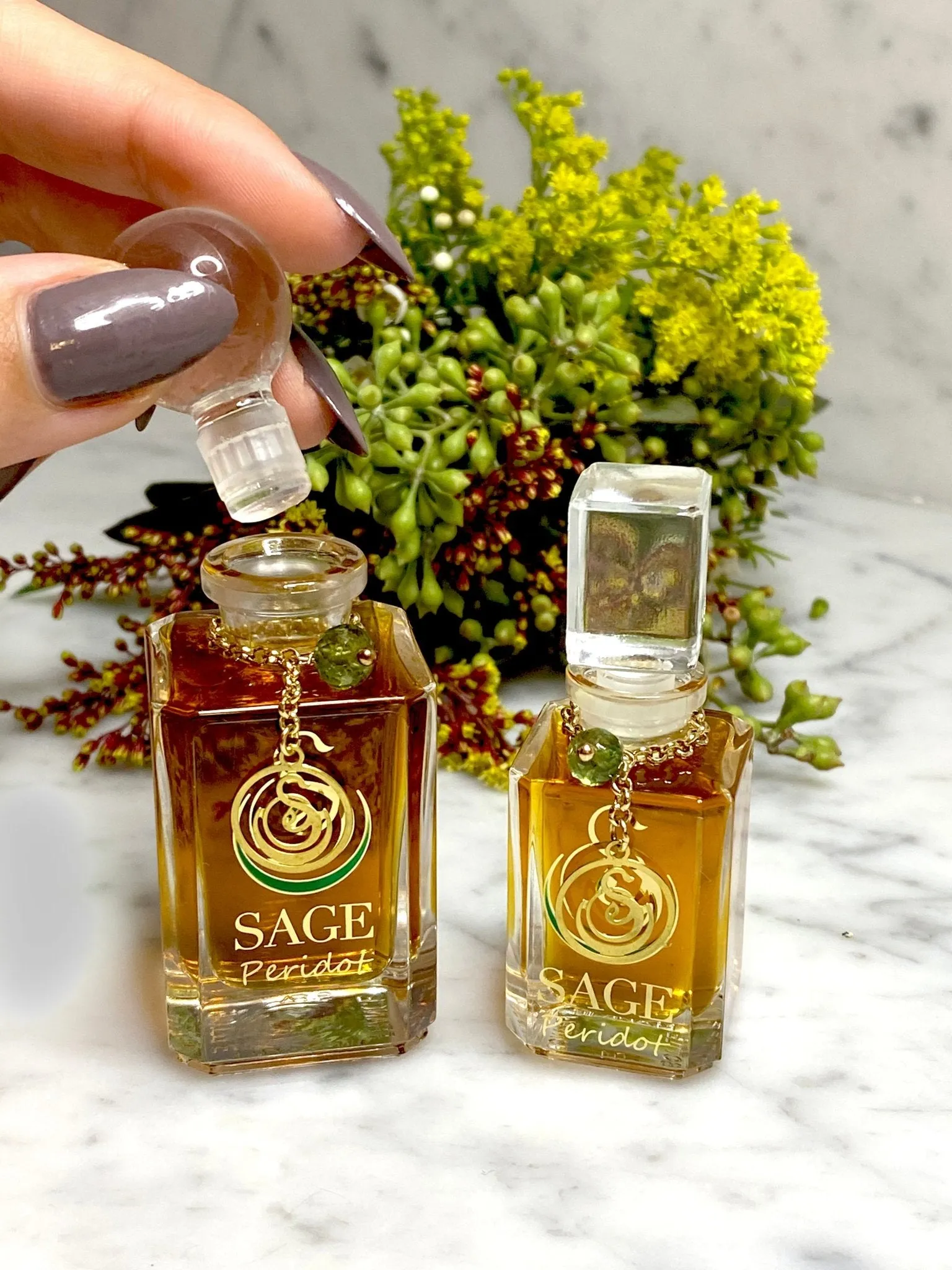 Peridot Vanity Bottle by Sage, Pure Perfume Oil Concentrate