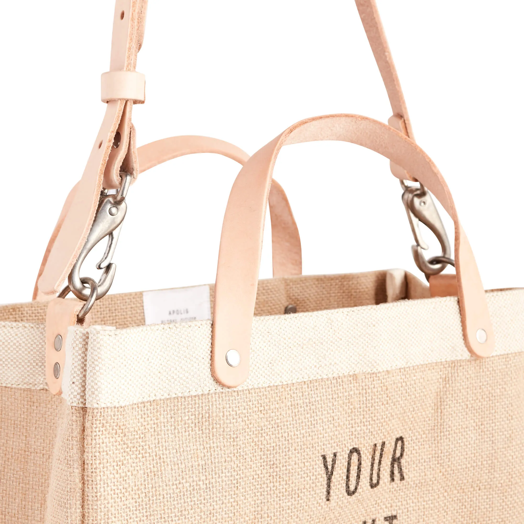 Petite Market Bag in Natural with Strap (035NASTRAP)