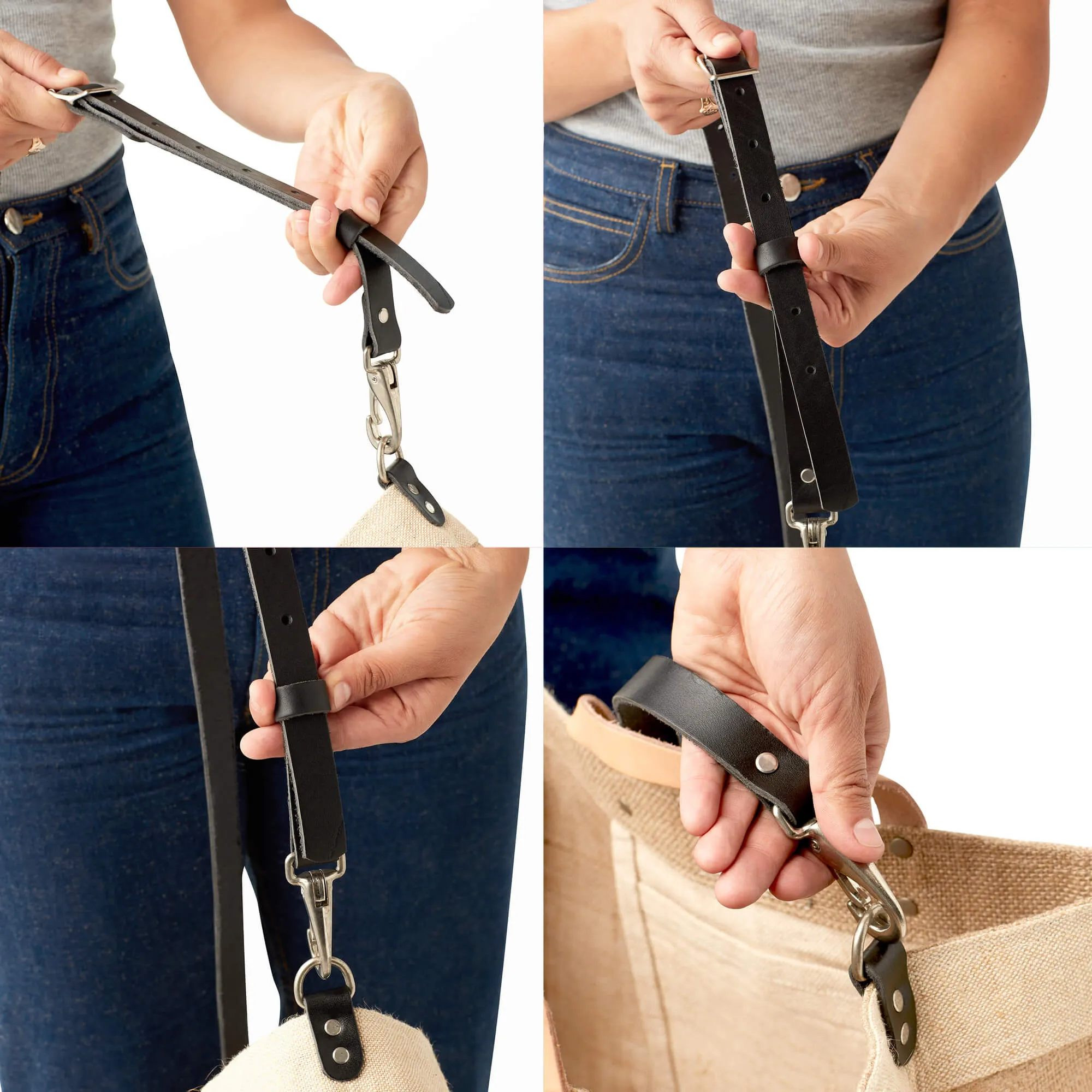 Petite Market Bag in Natural with Strap (035NASTRAP)