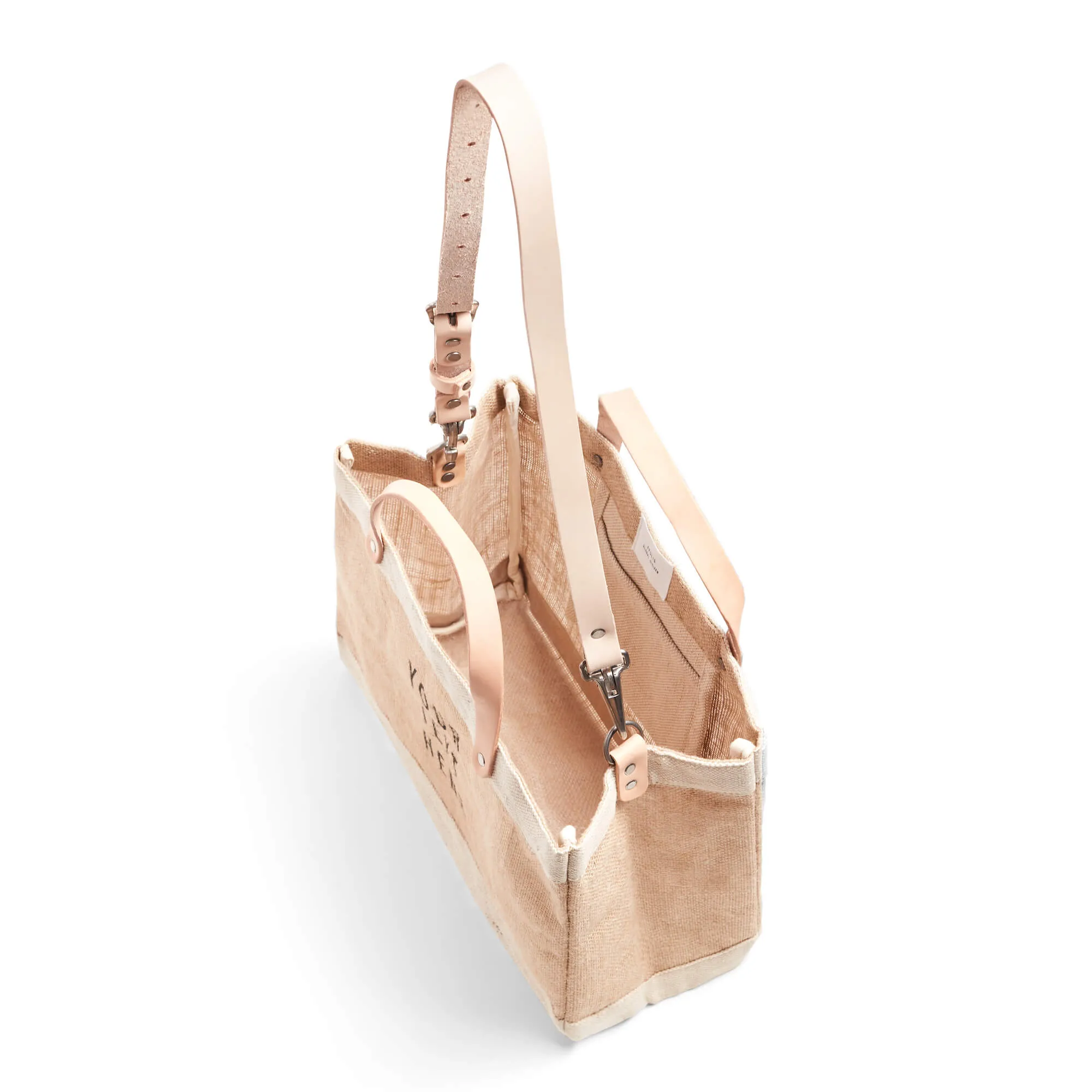 Petite Market Bag in Natural with Strap (035NASTRAP)