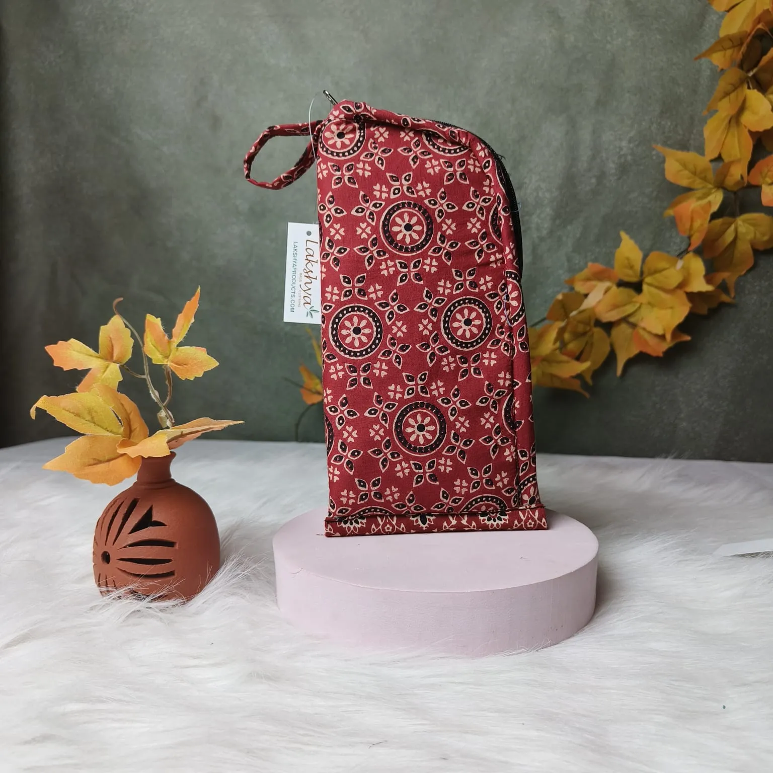 Phone Holder Rust Ethnic Print