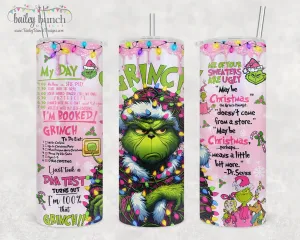 Pink Grinch Shimmer Glitter Tumbler TUMBPINKCGRINCH0520G