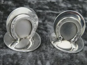 Place Card Holders Sterling Silver English Antique Horseshoe Form