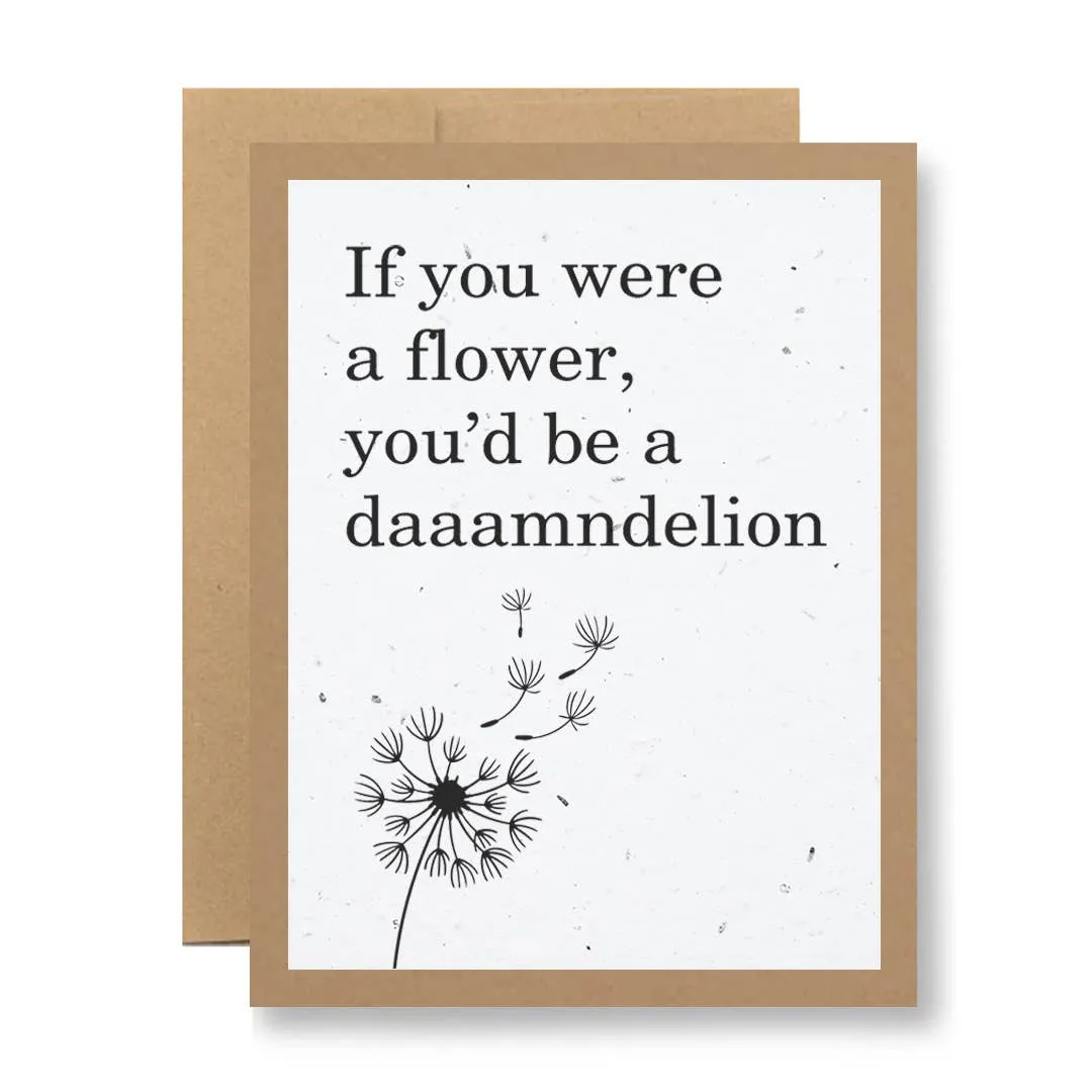 Plantable Seed Paper Greeting Card - ...daaamndelion