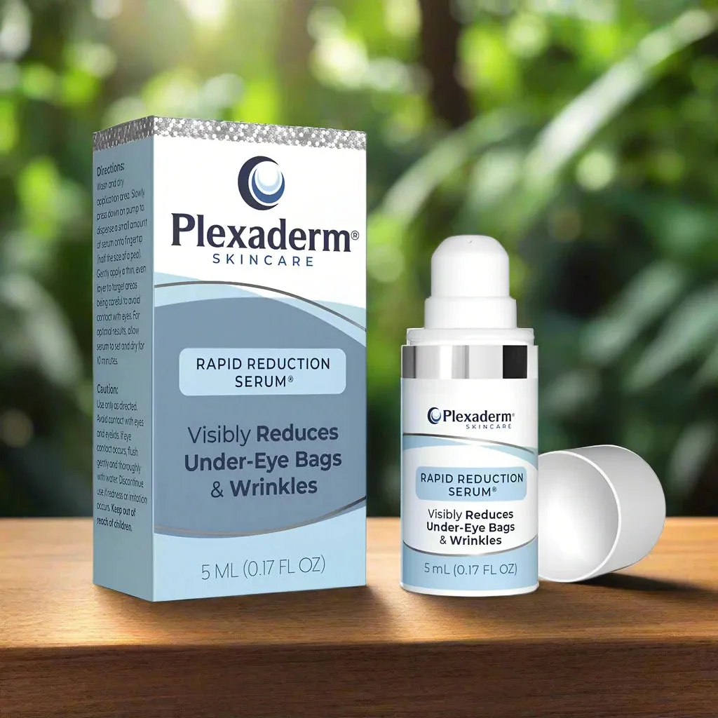 Plexaderm Rapid Reduction Eye Serum - Instant Wrinkle Remover for Under-Eye Bags, Fine Lines & Dark Circles