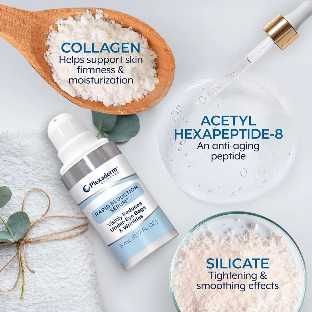 Plexaderm Rapid Reduction Eye Serum - Instant Wrinkle Remover for Under-Eye Bags, Fine Lines & Dark Circles
