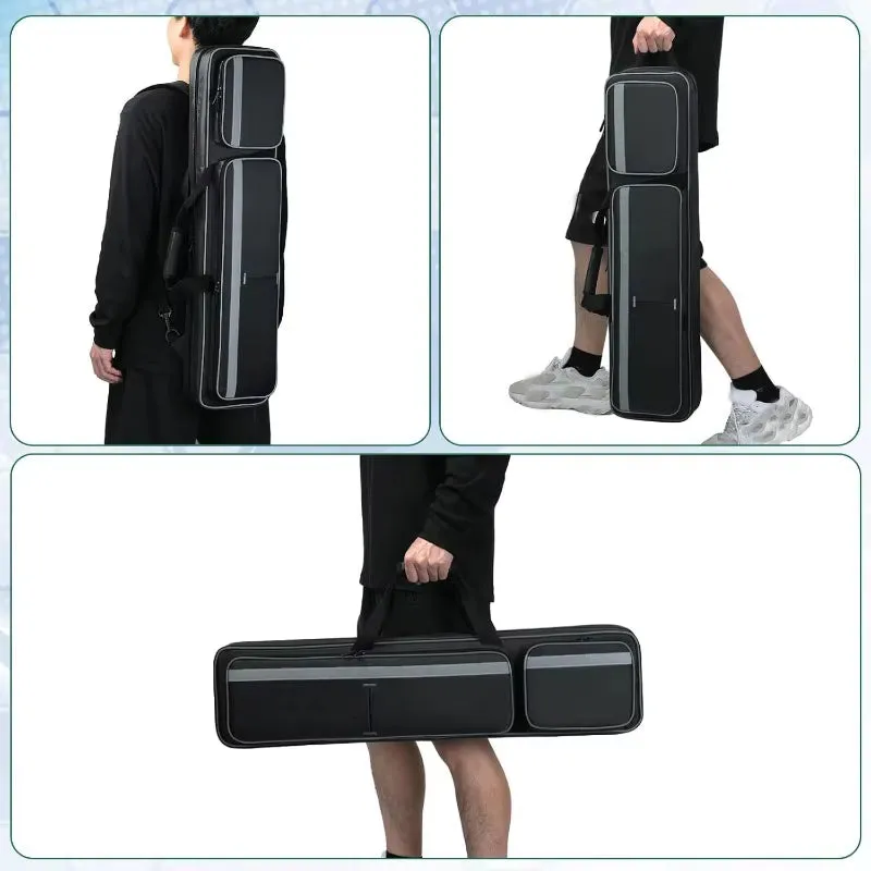Pool Cue Case 4X5, Soft Padded with Multi-Pocket for 4 Butts and 5 Shafts, Pool Stick Case with Shoulder Straps for Pool Cue