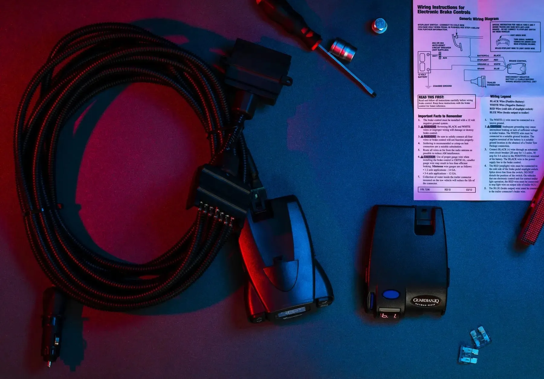 Portable Electric Brake Controller and Harness 12 Pin Connectors
