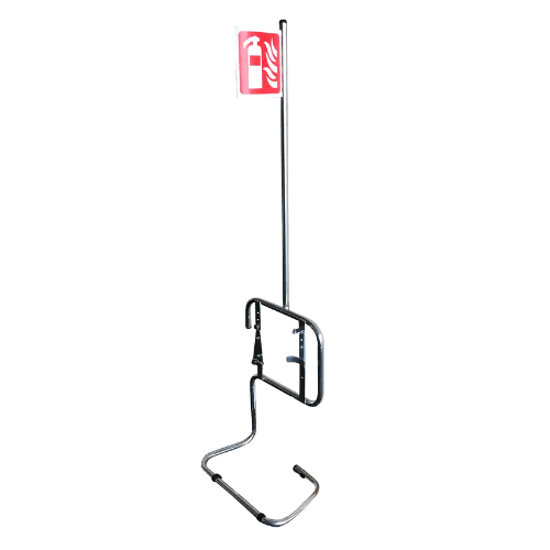 Portable Fire Extinguisher Stand With Pole & Sign