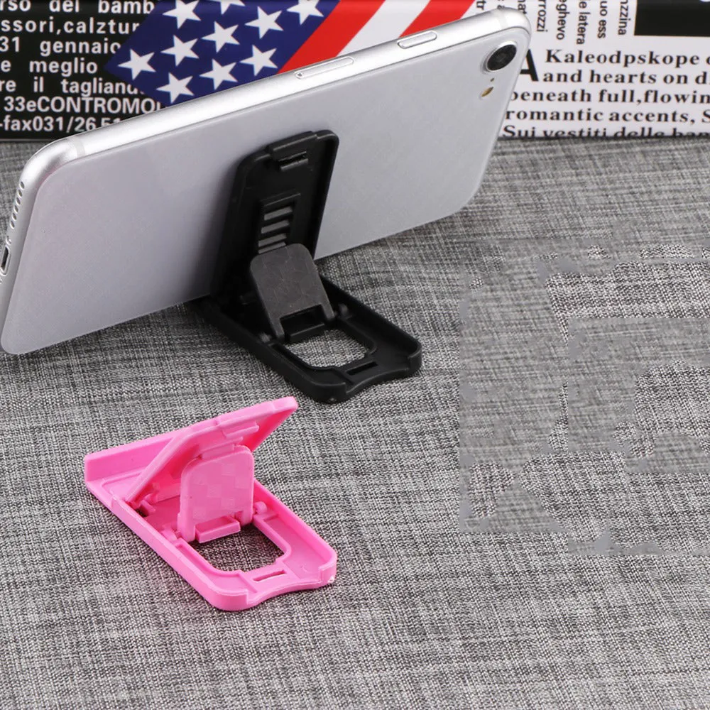 Portable Mini Mobile Phone Holder Foldable Desk Stand Holder 4 Degrees Adjustable Universal for iPhone black