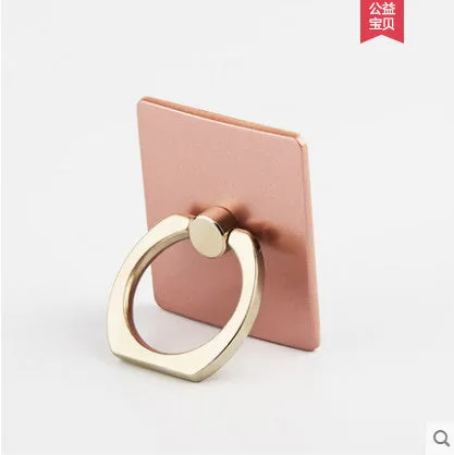 Portable Universal Metal Finger Ring Phone Holder - 360?? Rotating Bracket for iPhone Samsung, Rose gold