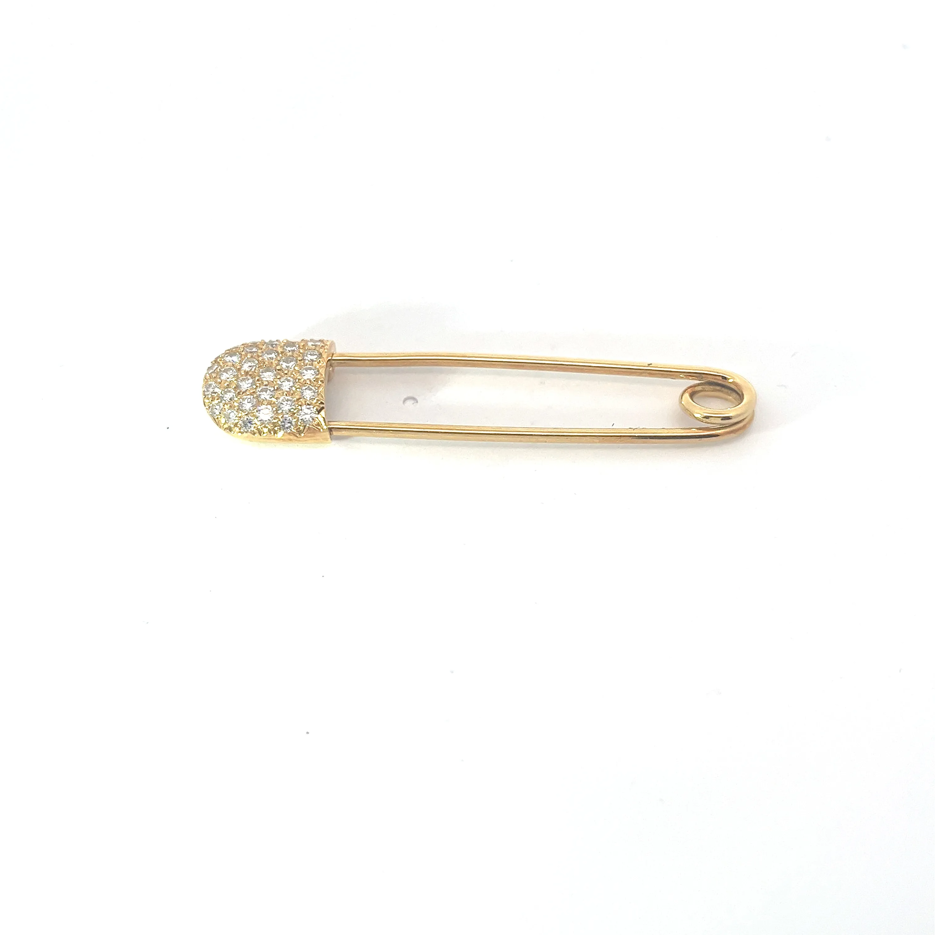 Pre-Owed Pave Tiffany & Co. 18k Yellow Gold with Round Diamond Safely/Diaper Pin