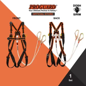 Proguard Full Body Harness 3 D-ring –  Double Kernmantle Lanyard Set