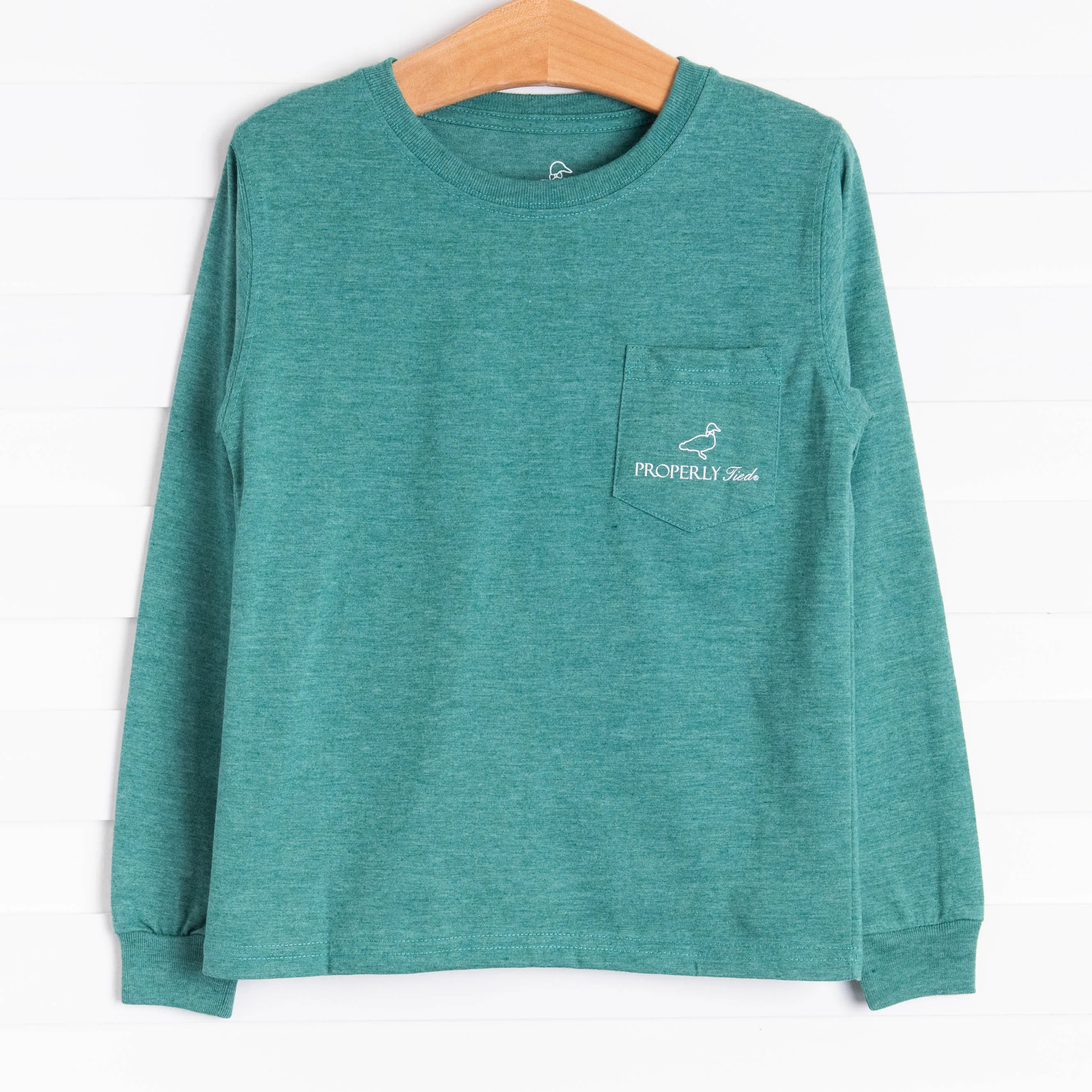 Properly Tied Catch A Ride Long Sleeve Shirt, Hunter Green