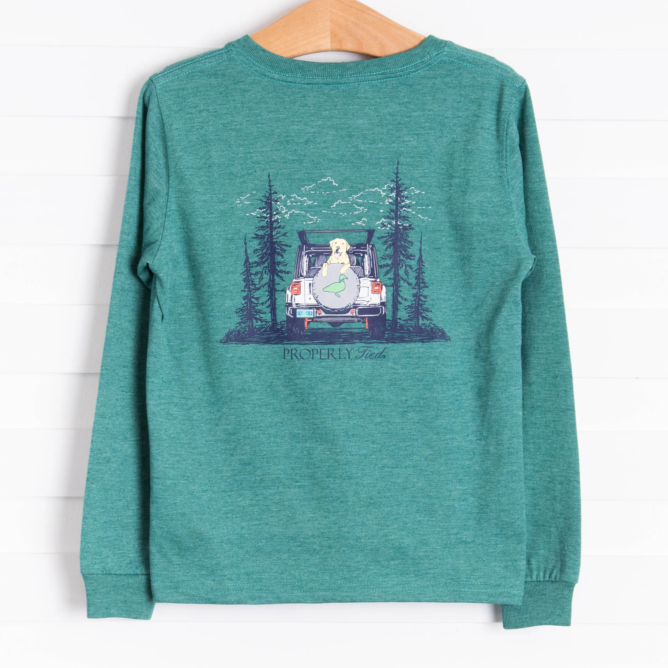 Properly Tied Catch A Ride Long Sleeve Shirt, Hunter Green