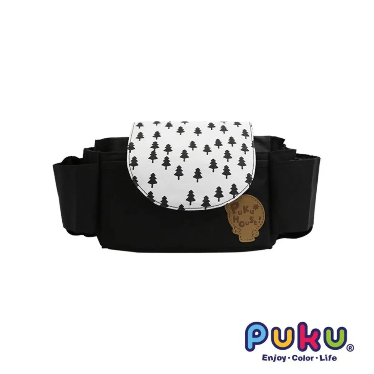 Puku Stroller Organizer with Cup Holder - Black