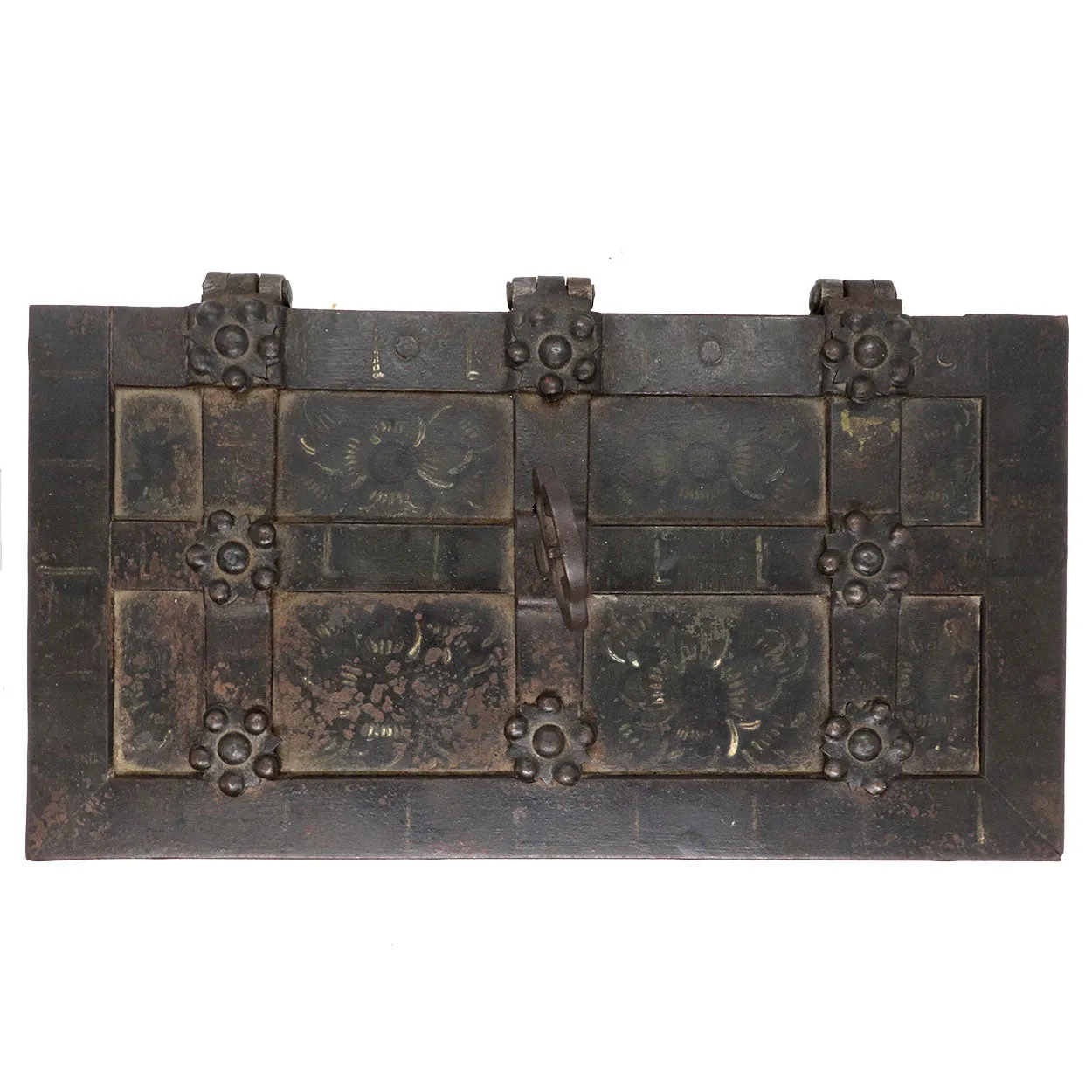 Rare German Nuremberg Late Renaissance Painted Iron Strong Box