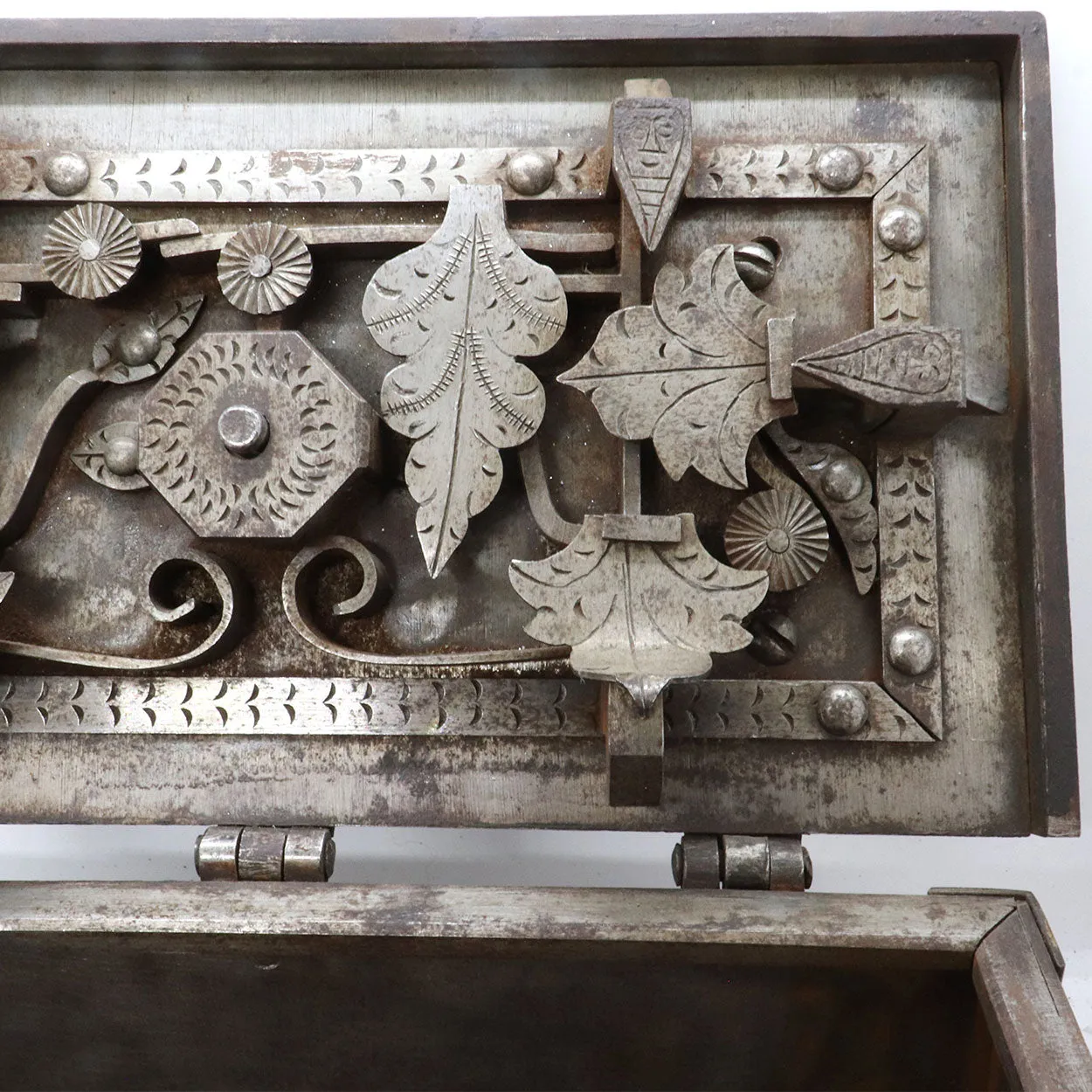 Rare German Nuremberg Late Renaissance Painted Iron Strong Box